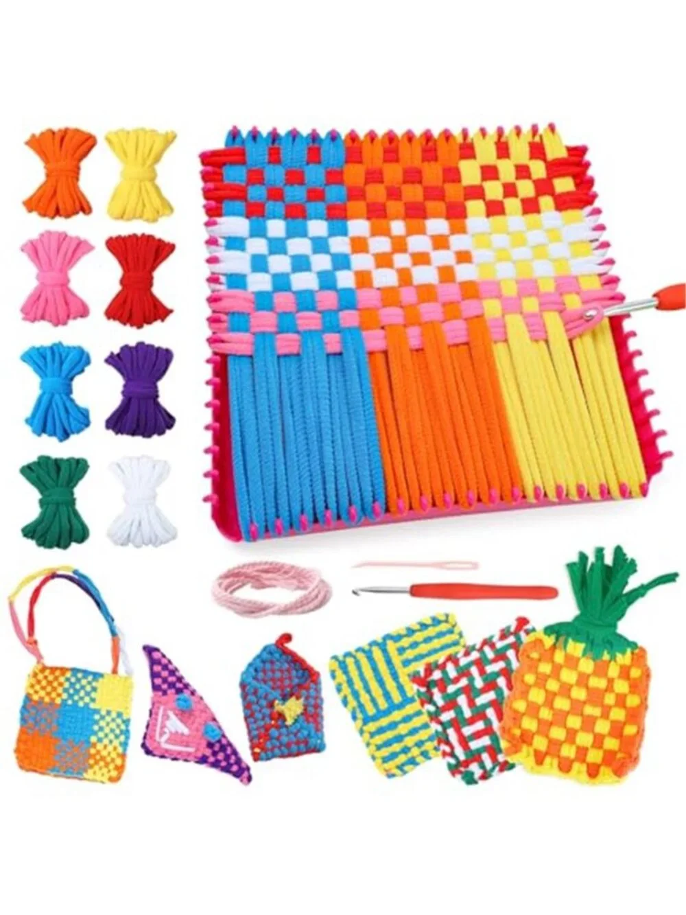 Kids Loom Weaving Craft Kit Potholder Maker DIY Arts Crafts Set Reusable Gift
